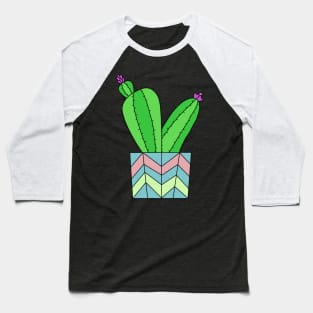 Cute Cactus Design #48: Pastel Pot Cactus Baseball T-Shirt